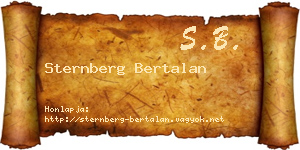 Sternberg Bertalan névjegykártya